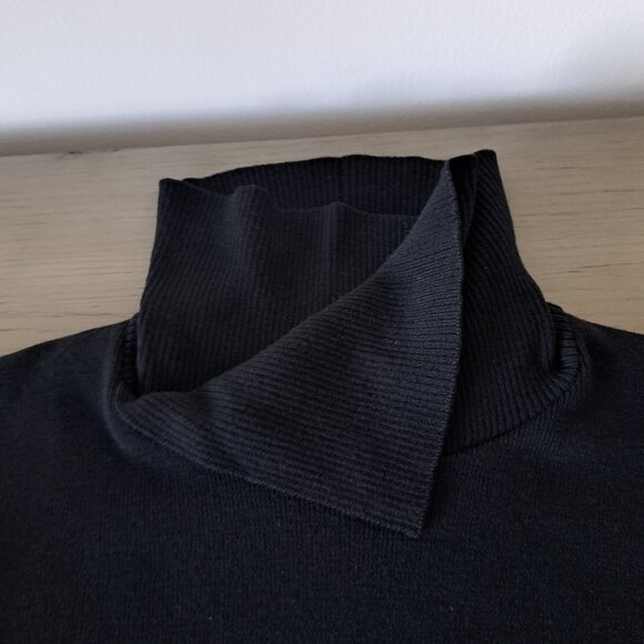 BYBLOS Made in Italy Black Split Collar Wool Pullover Sweater Vintage Size EU 40 - Picture 9 of 14